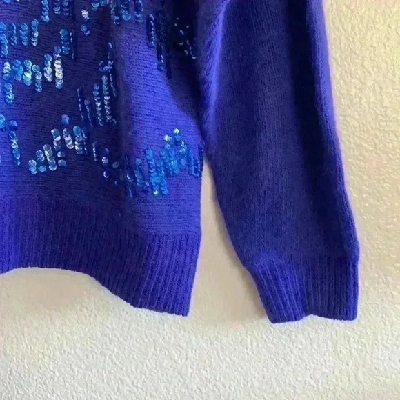 CRISTINA’S Sequined Knit Sweater Silk Angora Size M - Picture 3 of 6